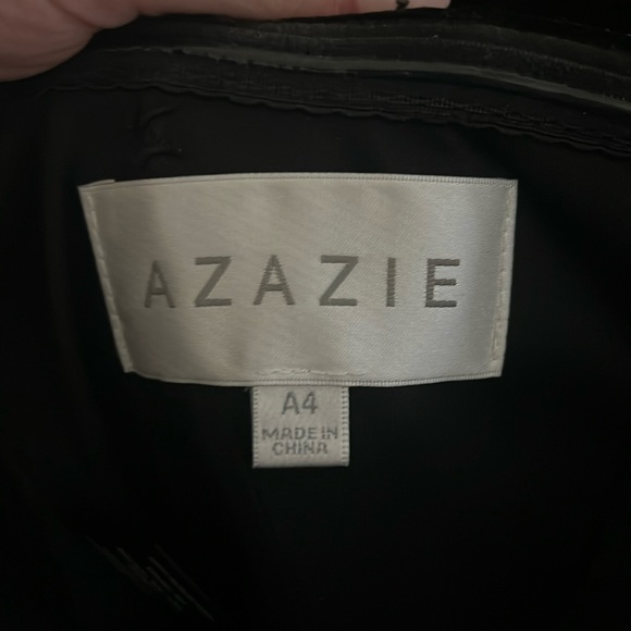 Azazie Sheath Strapless Velvet Floor-Length Dress - Picture 5 of 5